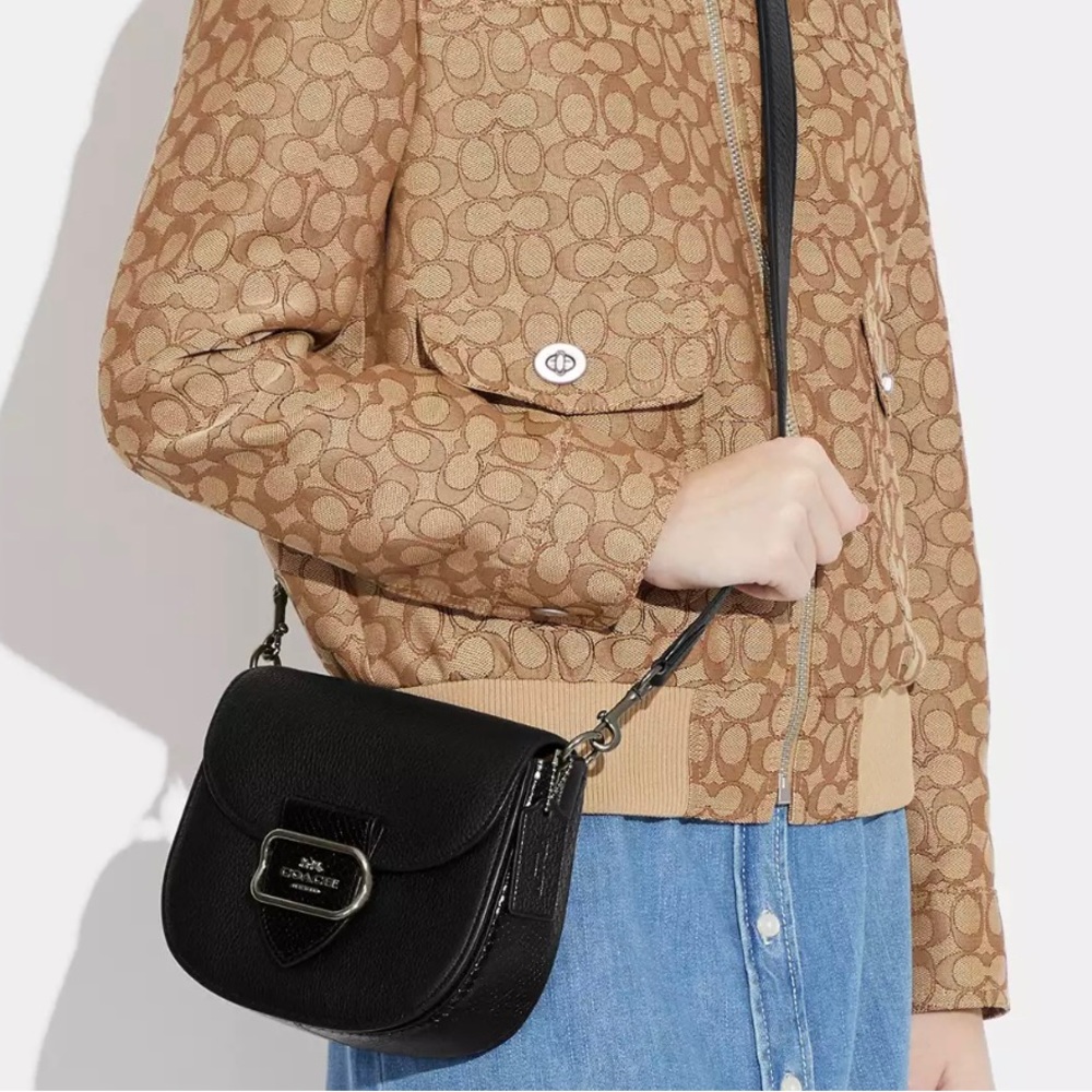 NWT Coach Gunmetal Morgan Saddle Bag